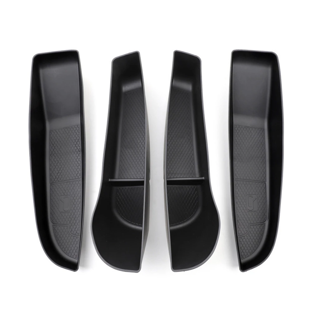 

4PCS Car Door Side Storage Box For Tesla New Model 3 Highland 2024 Door Armrest Umbrella Trash Can TPE Accessories