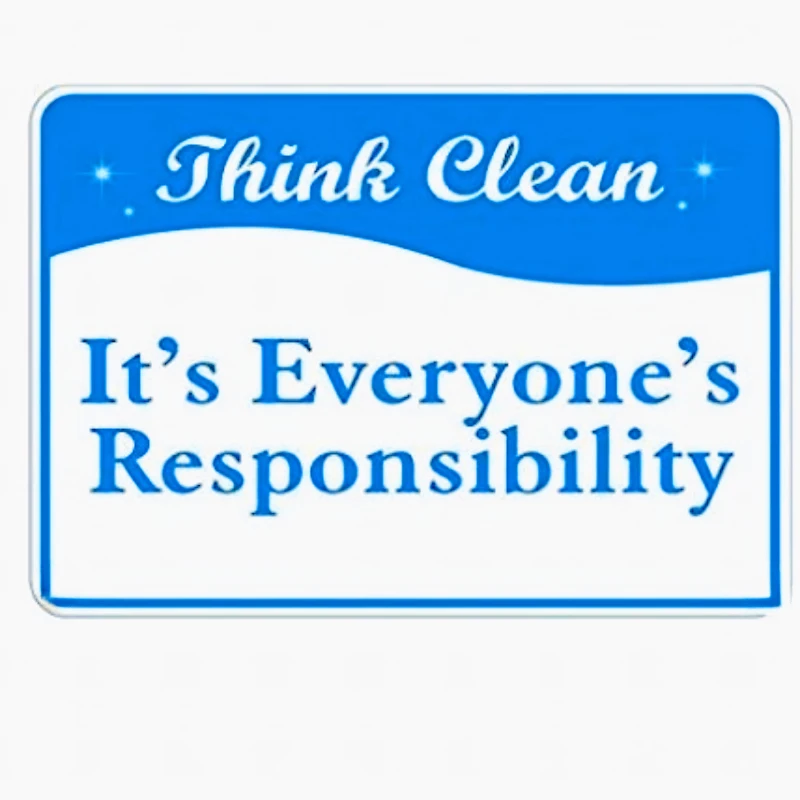 Car sticker Think Clean It's Everyone's Responsibi?  13cm PVC KK