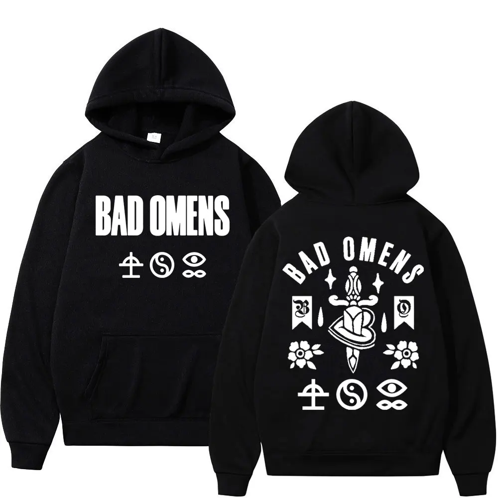 

American Metalcore Band Bad Omens Tour Print Hoodies Men's Women's Fashion Rock Sweatshirts Casual Vintage Oversized Pullovers