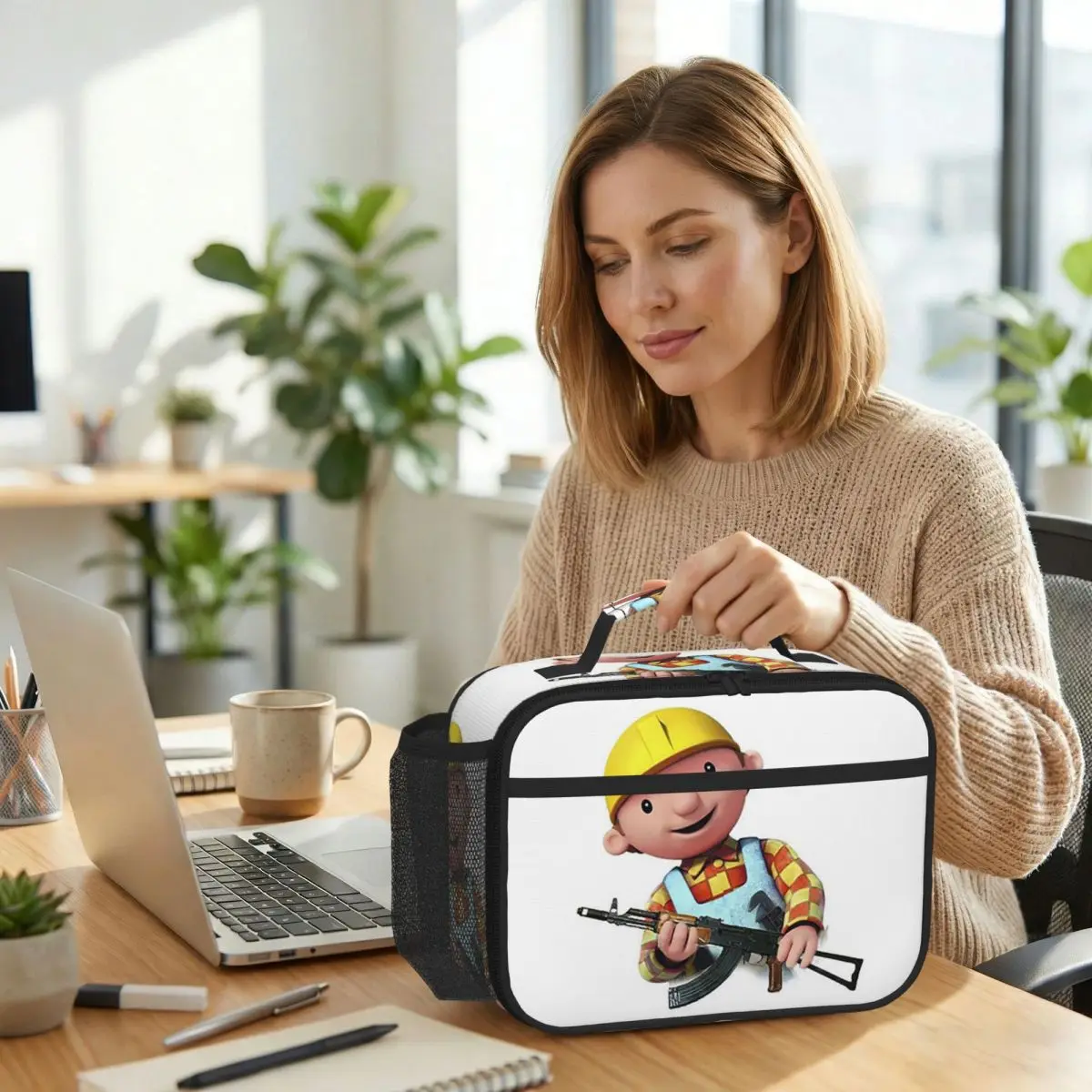 

Bob The Builder Insulated Lunch Bag for Women Office Cooler Thermal Food Box Tote Portable Lunch Boxes Container