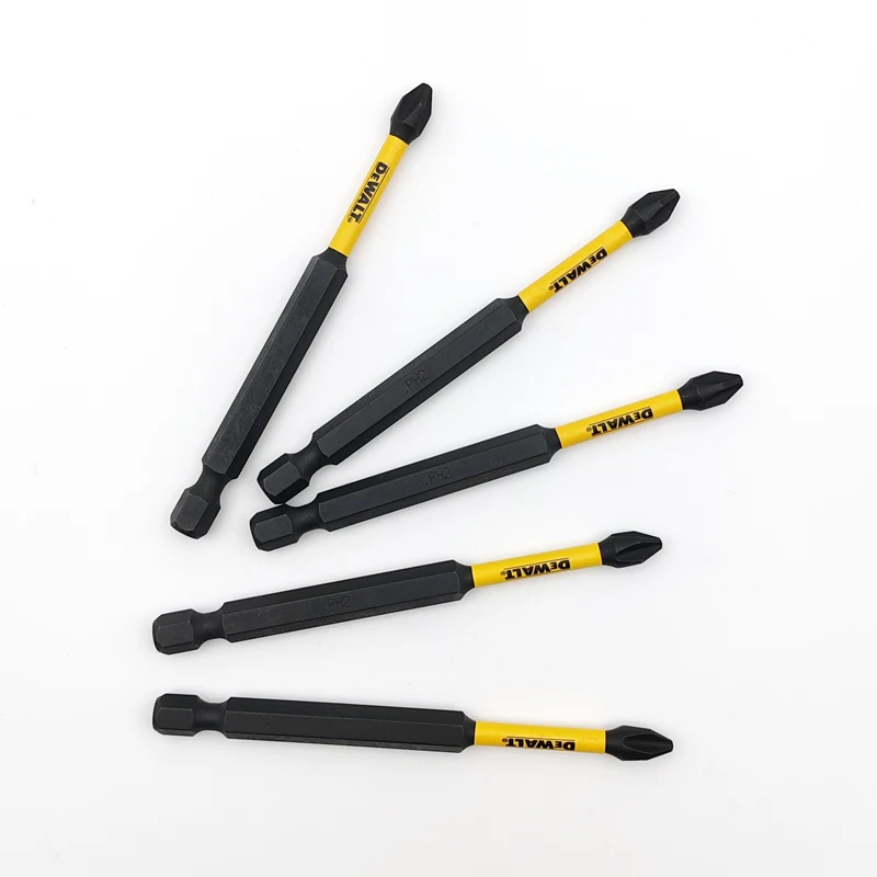 DEWALT Original PH2 89MM Hex Shank Bits High Speed Steel Electric Drill Wrench Screwdriver Drills Tool Attachments 5-piece