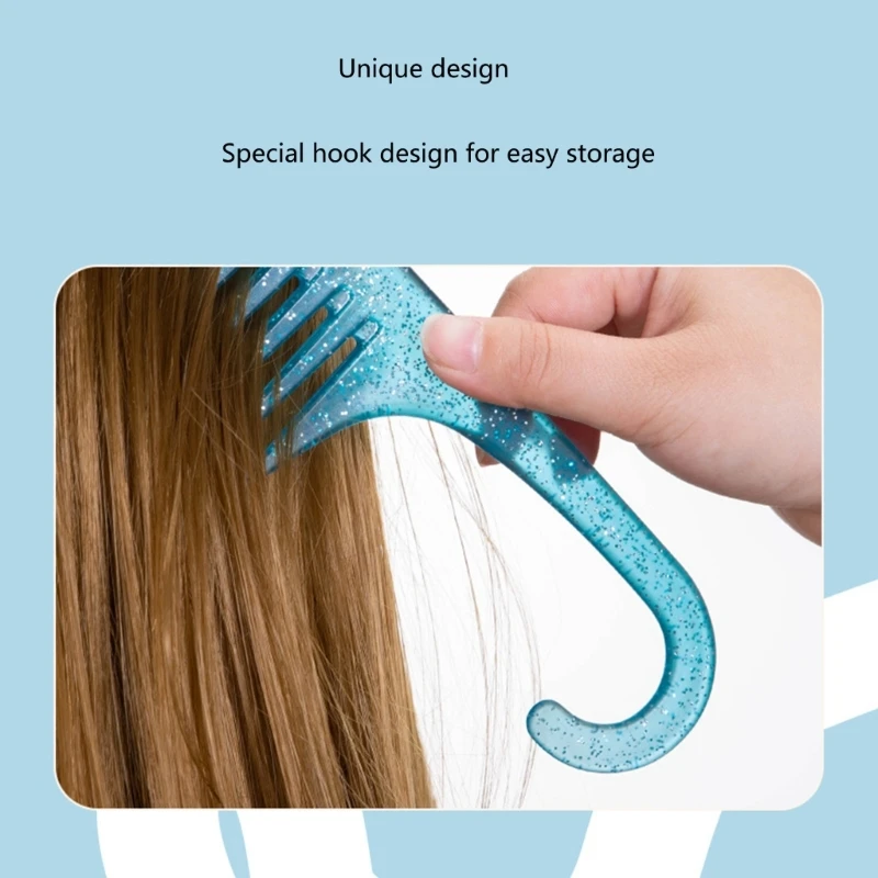 مشط تصفيف الشعر ذو الأسنان العريضة ناعم وسهل لفك تشابك الشعر من أجل تصفيف سهل من دروبشيبينغ