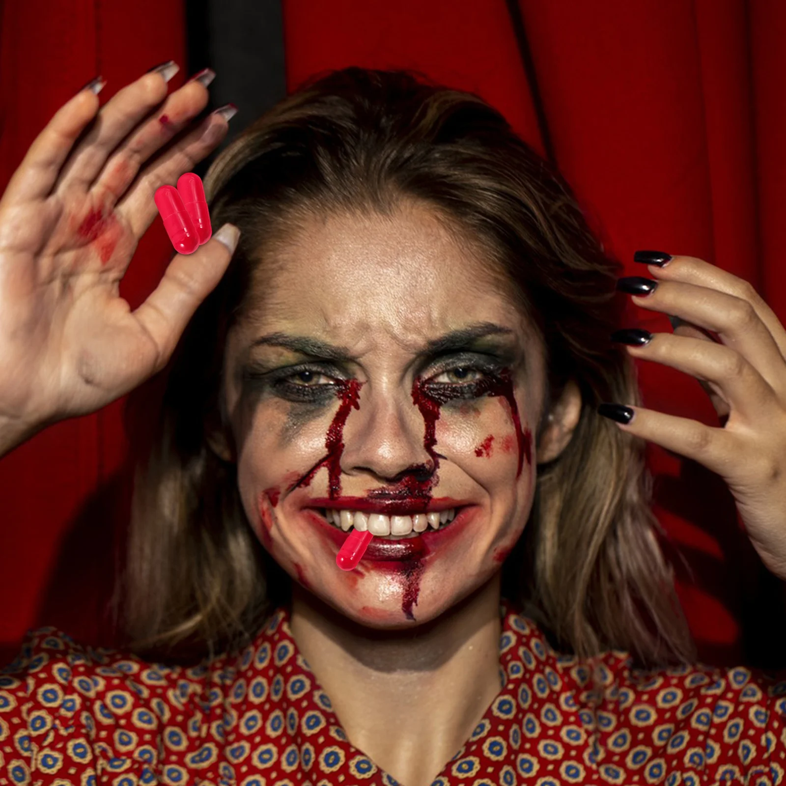 

24 Pcs Edible Fake Blood Capsules Realistic Halloween Prank Props Corn Starch Blood Pills for Party Supplies Creative