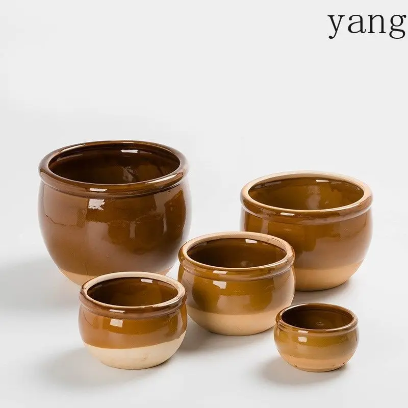 LMM coarse pottery old-fashioned small tank pig oil tank kimchi fermentation rice wine tank
