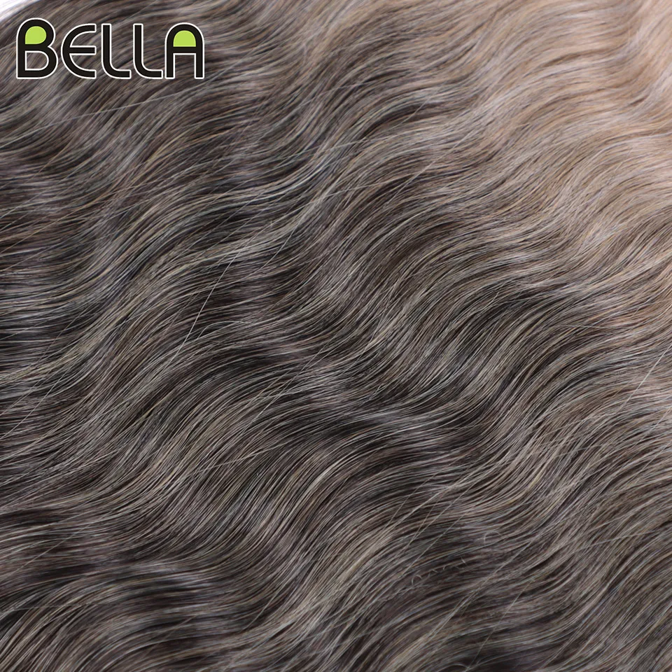 Bella Loose Deep Water Wave Hair Bundles Synthetic Hair Extensions Ombre Blonde Hair Weave 6Pcs/Pack Bundles 20 inch Fake Hair image 6