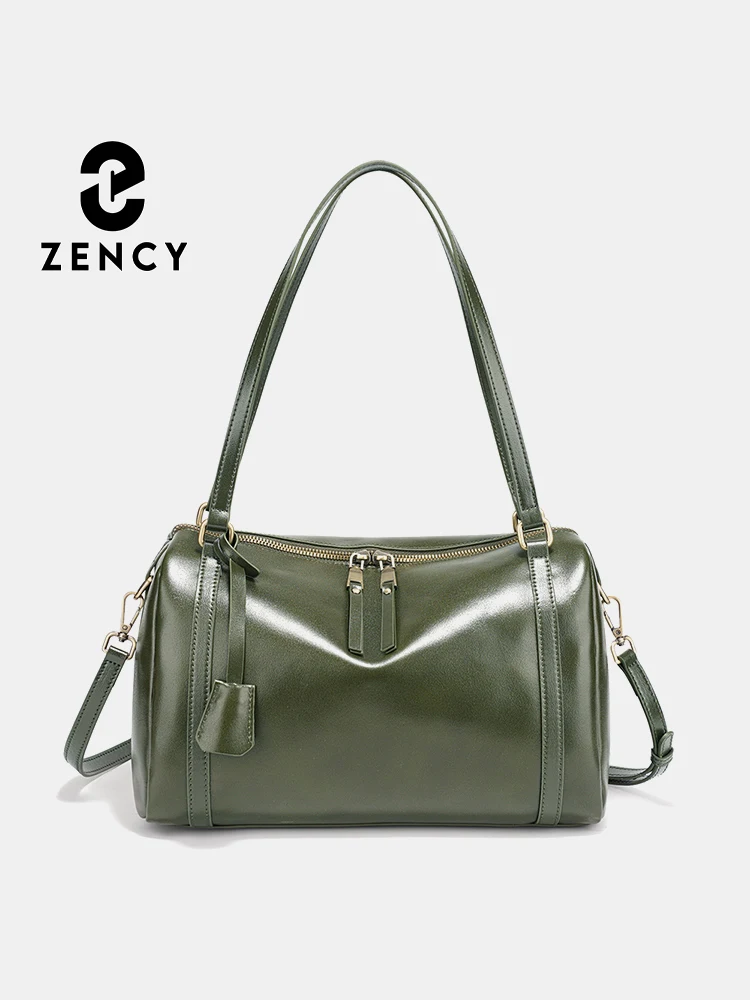 

Zency Premium Genuine Leather Designer Handbag Purse Charm Women Medium Shoulder Bag Crossbody with Zipper for Everyday Travel