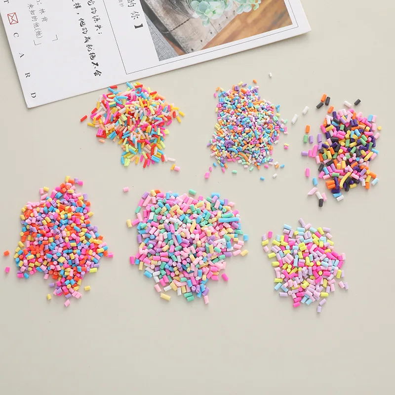 Colorful Mix Cylindrical Polymer Clay Slices Sprinkles for Slime Filling DIY Crystal Crafts Tiny Plastic Clay Accessories