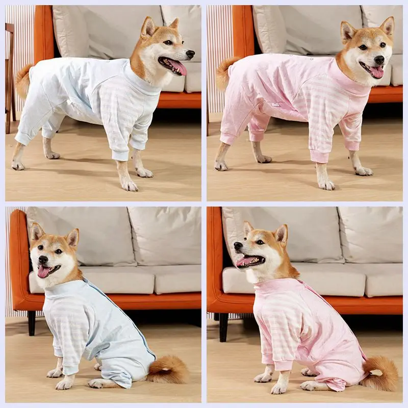 Pet Home Clothes Fashion Winter Dog Clothes Anti-hair Loss Medium/Large Dogs Four-legged Cotton Clothing Pajamas Surgical Gowns