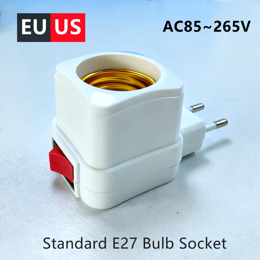 2~1PCS E27 EU/US/AU Plug LED Light Lamp Bulbs Socket Base Holder  Edison Light Bulb Adapter ON/OFF Switch Lighting Accessories