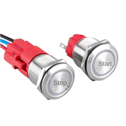 12mm small metal push button switch from reset self-locking ring power supply waterproof lamp