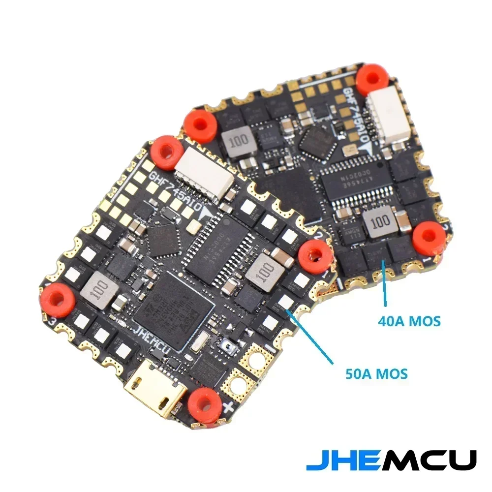 JHEMCU GHF745AIO F745 Flight Controller with MPU6000 & BLHELI32 40A/50A 4in1 ESC - 25.5x25.5mm, 3-6S for FPV Freestyle Drones