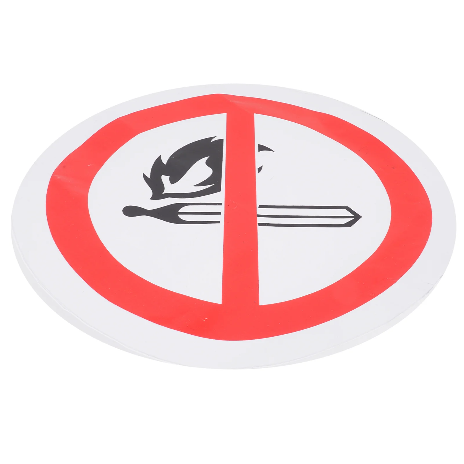 

Wired Warning Signs Round Stickers Flames Prohibited Pvc No and Safety