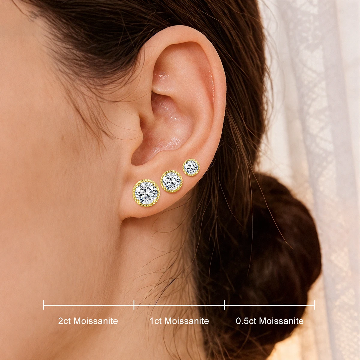 光沢のある14kゴールドフィルド05ct-1ct-2ctモアッサナイトダイヤモンドスタッドピアス-女性-男性用-ローズゴールドメッキイヤリング-デイリーブライダルジュエリー