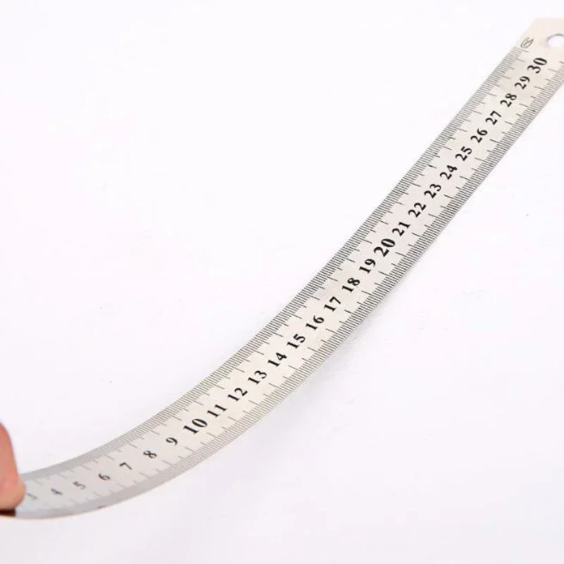 15cm/20cm/30cm Double Side Scale Stainless Steel Straight Ruler Measuring Tool for Students School Stationery Sewing Ruler