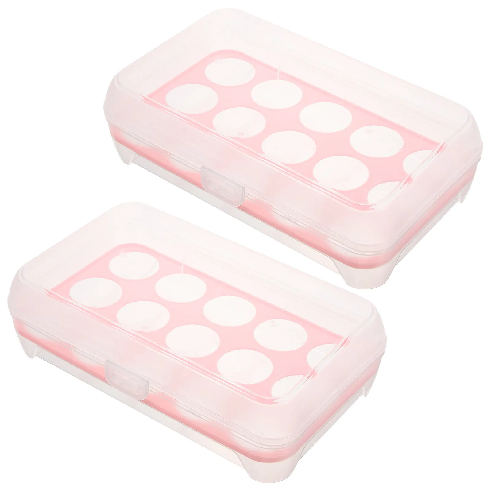 2Pcs Plastic Eggs Holder Box Container For Organize Kitchen Grid Storage Space Saving Keep Safe Refrigerator