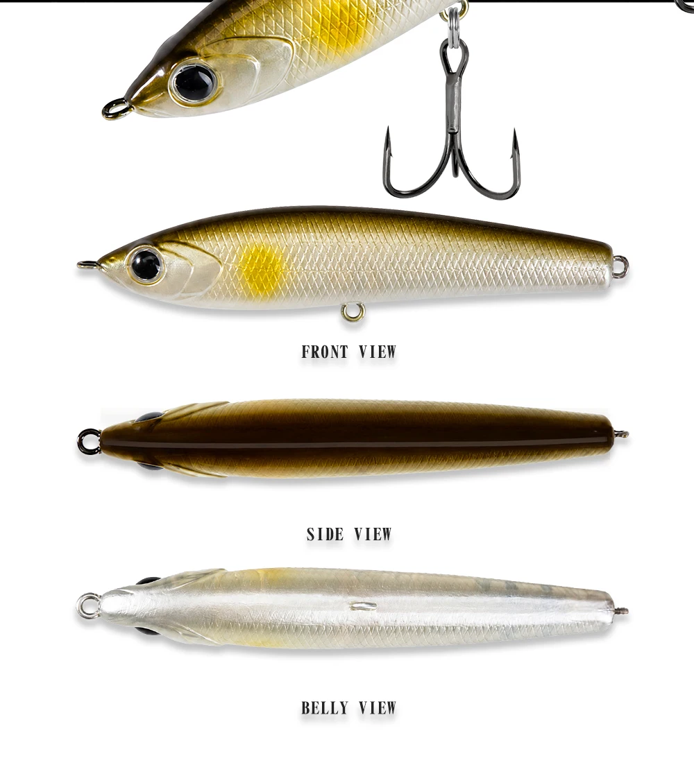 Hunthouse 4 Stück Roter Teufel Topwater Pencil Köder Schwimmender Harter Stickbait 75mm 6g Künstlicher Angelköder für Barsch Hecht Süßwasser – Detail 9