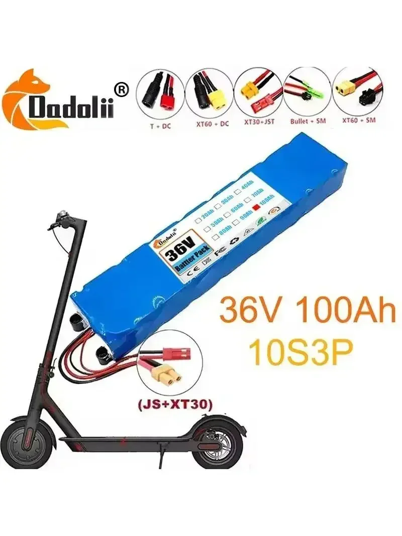 

High Capacity 10S3P 36V 30000mAh Battery Pack for M365 Scooter with BMS Board Included