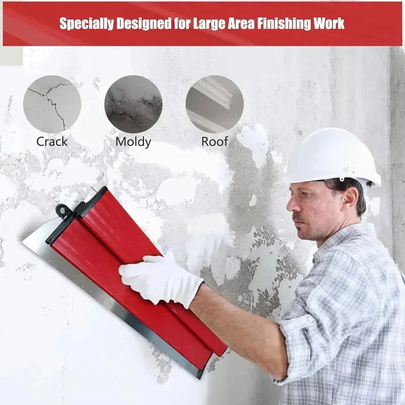 1/2PCS 25cm/40cm Stainless Steel Scraper for Wall Plastering Leveling Tool Putty Knife Wall Finishing Trowel Home Accessories
