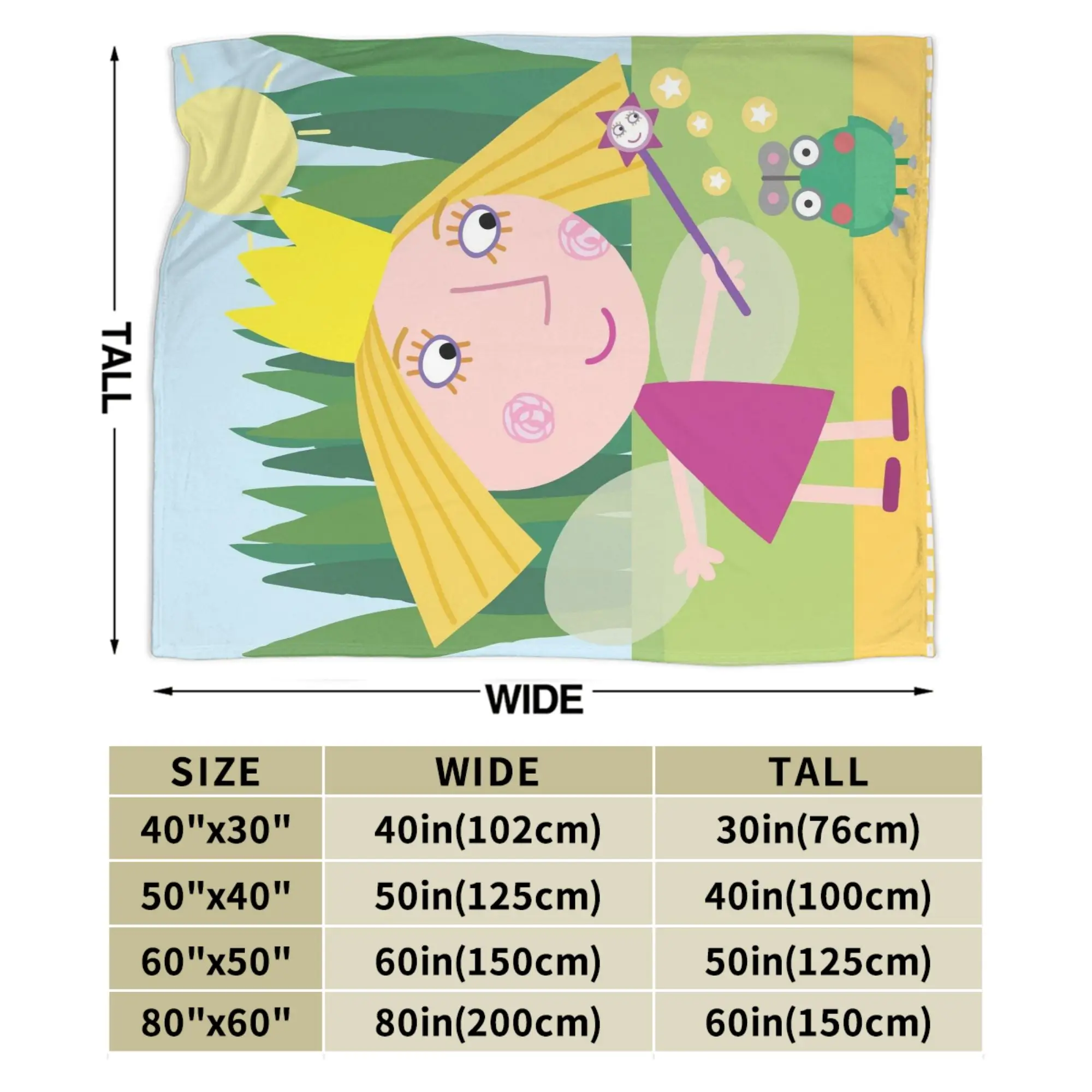 بطانيات Ben and Holly's Kingdom ben y holly فائقة النعومة من الفلانيل للشفاء، بطانيات رمي لحاف