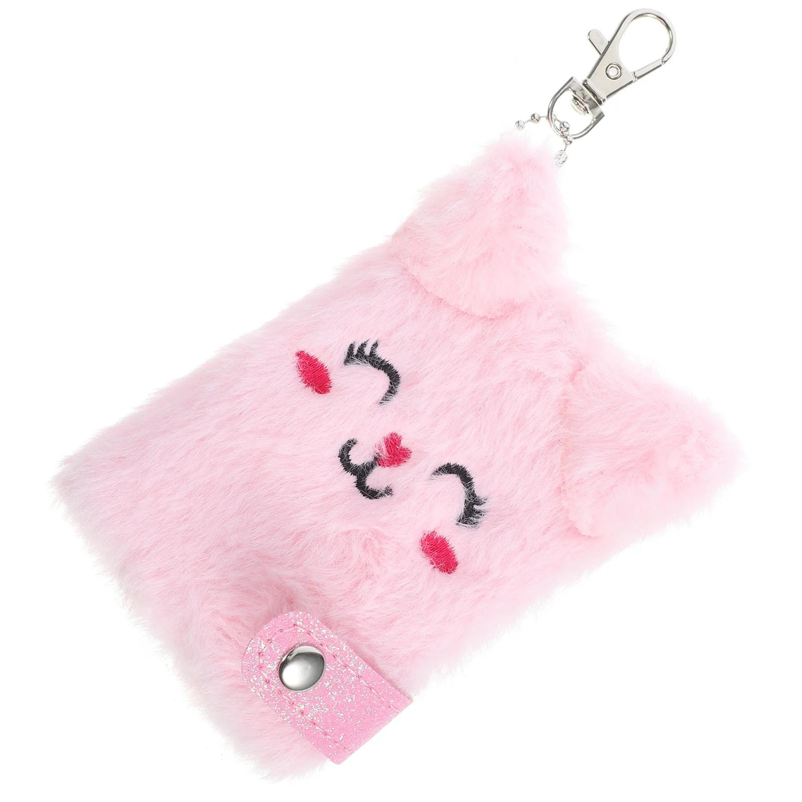 

Kawaii Notebook Plush Cover Journal Key Chain Notepad for Girls Paper Fluffy Diary