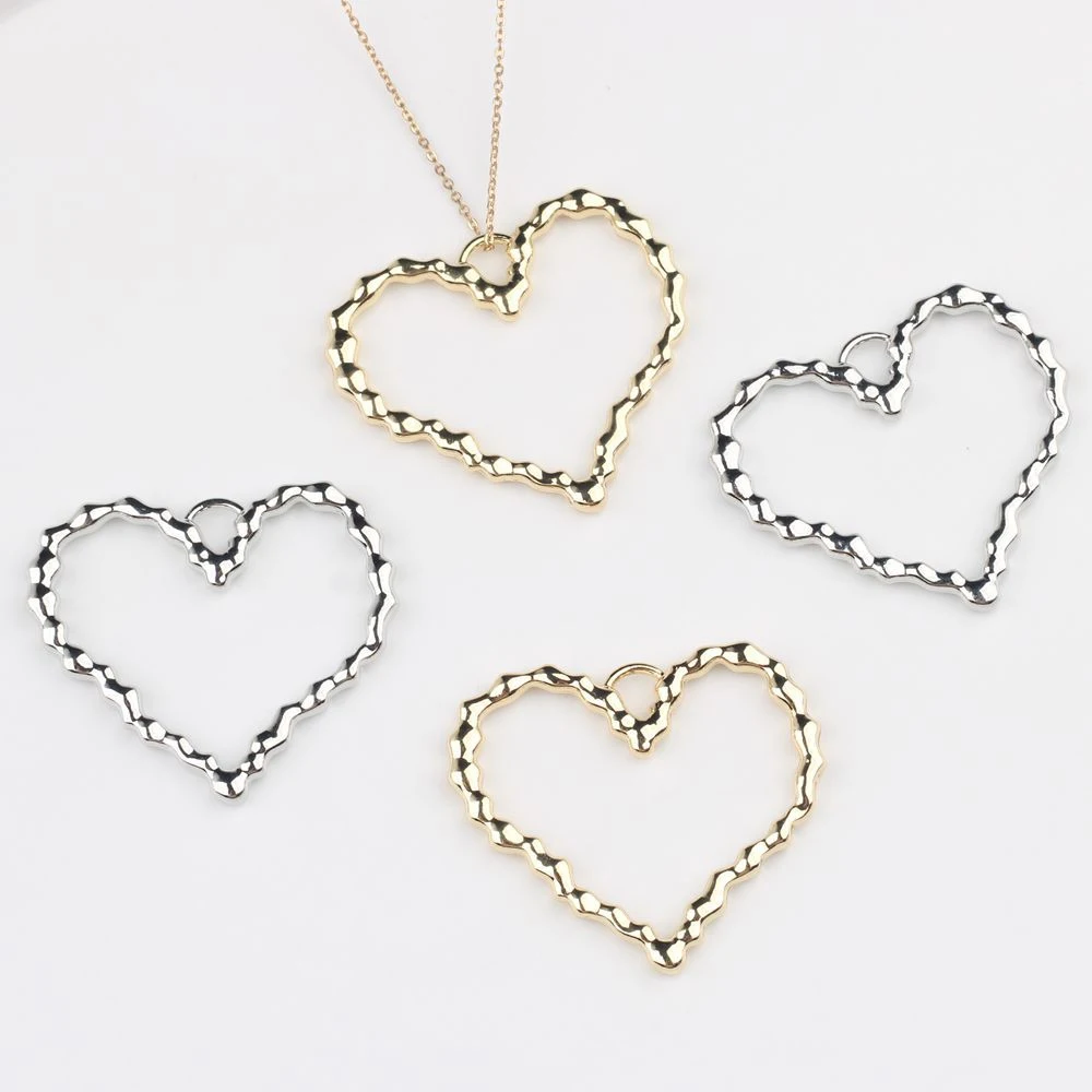 6pcs Fashion Hollow Out Love Heart Charms Pendant Jewelry Making Accessories Handmade DIY Bracelet Earrings Necklace Ornament
