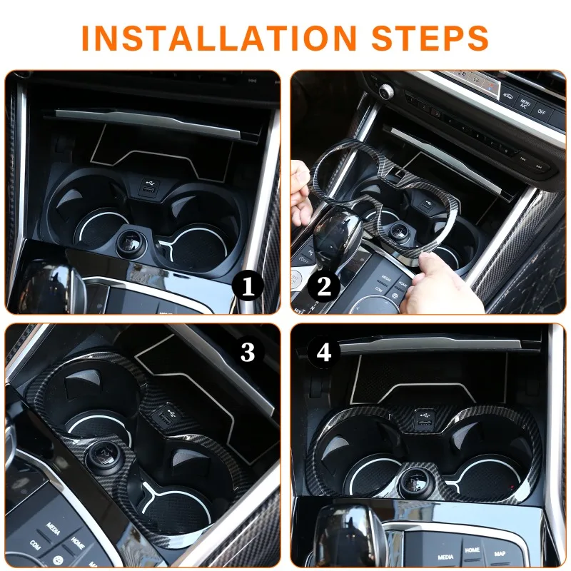سيارة مركز وحدة التحكم كأس الماء حامل الإطار الديكور غطاء الكسوة لسيارات BMW 3 سلسلة G20 320d 320i 330d 330i 318i 325Li 2020-2022