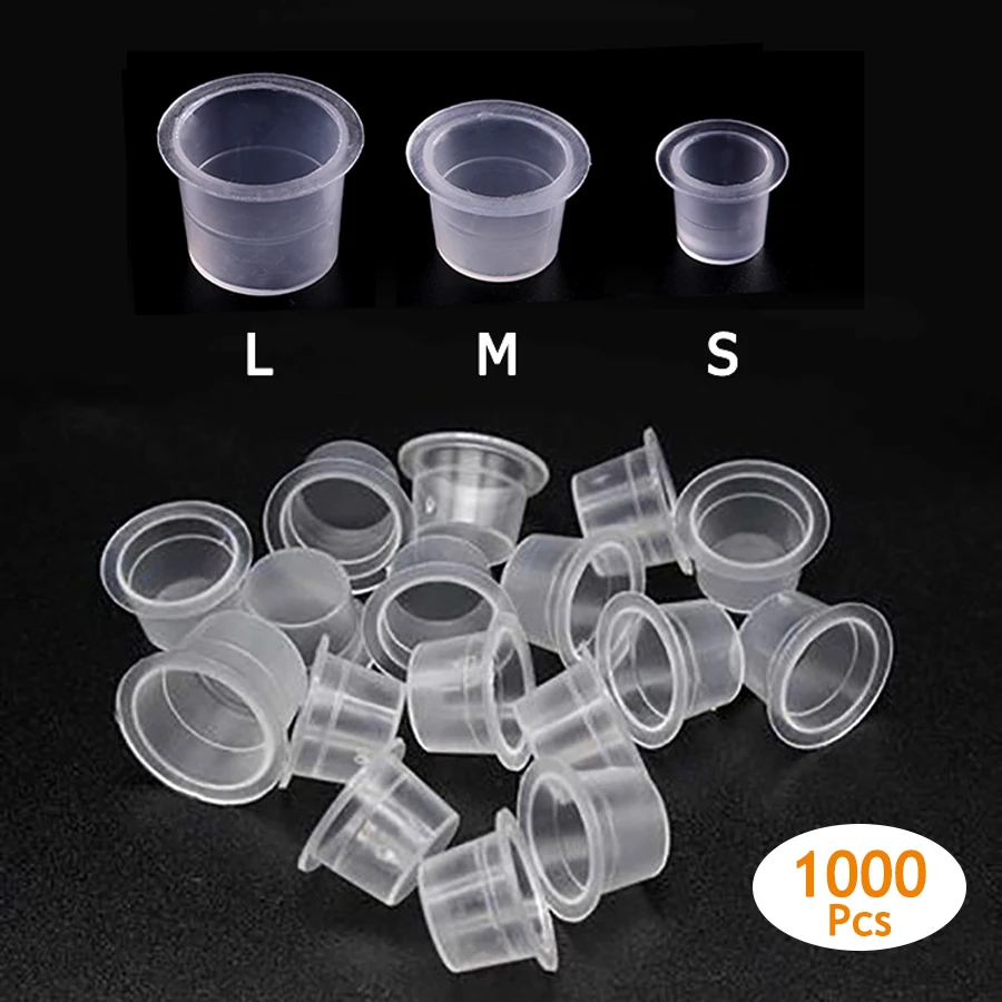 

New Tattoo Accessory 1000pcs/lot Silicon Soft Disposable Tattoo Ink Holder Cups Supplies Permanent Makeup Pigment Container Cups