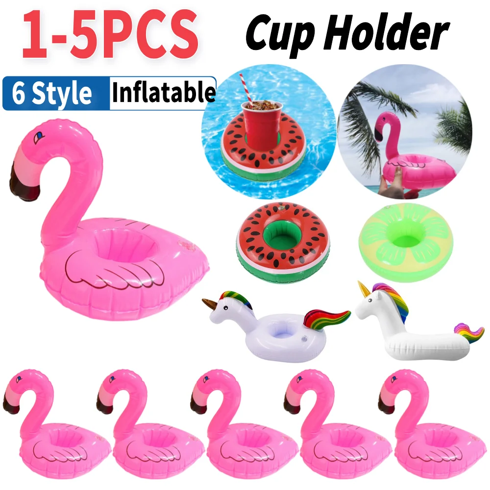 

1-5 шт. поплавок надувной держатель для чашки с фламинго держатель для чашки плавательный бассейн поплавок для напитков игрушка ПВХ плавающий держатель для чашки для напитков лоток
