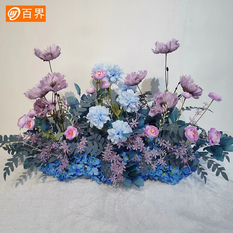 

Baijie wedding simulation flower arrangement wedding decoration T-stage road flower introduction scene layout props to arrange s