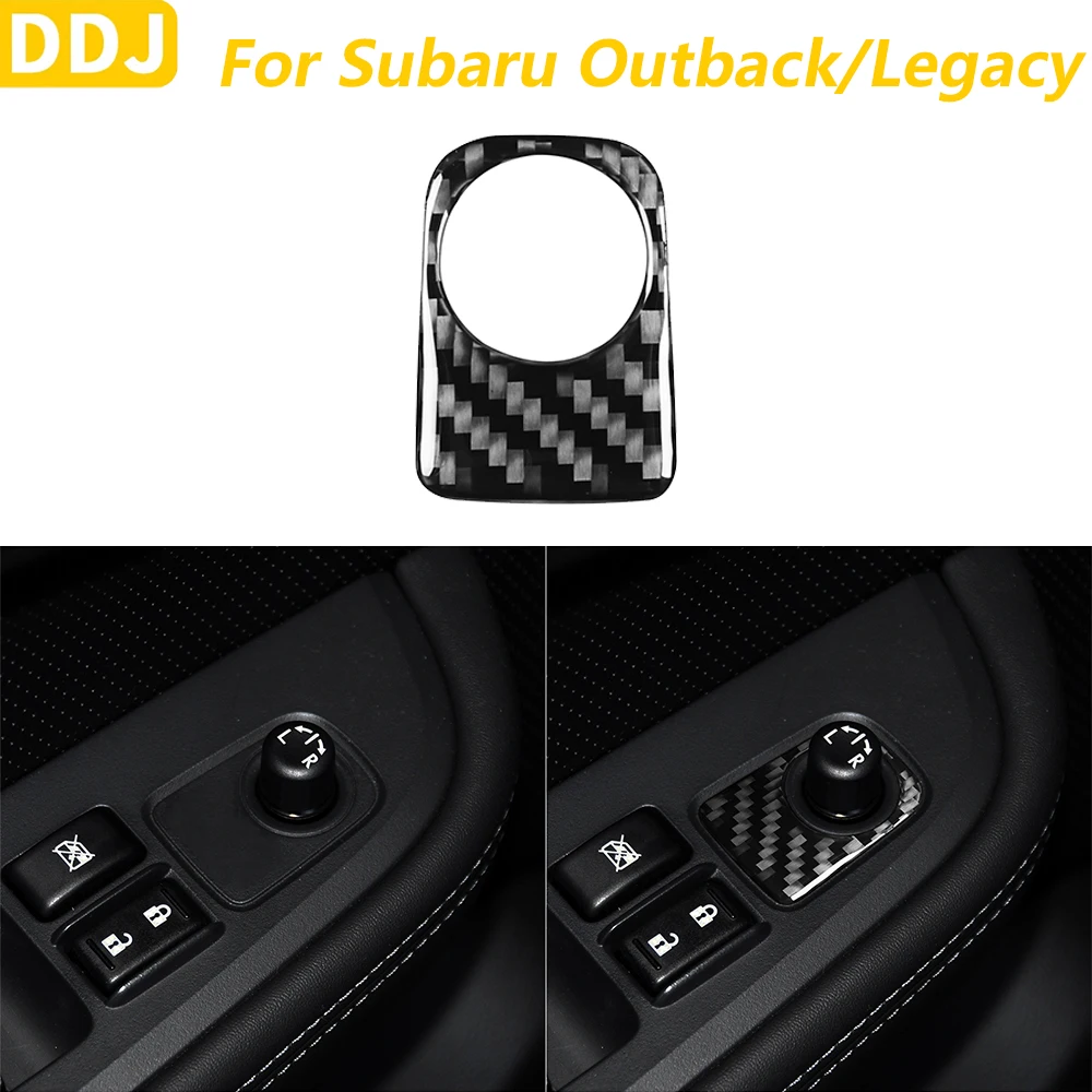 

For Subaru Outback Legacy 2015-2017 Carbon Fiber Rearview Mirror Adjustment Control Knob Panel Cover Car Accessories Sticker