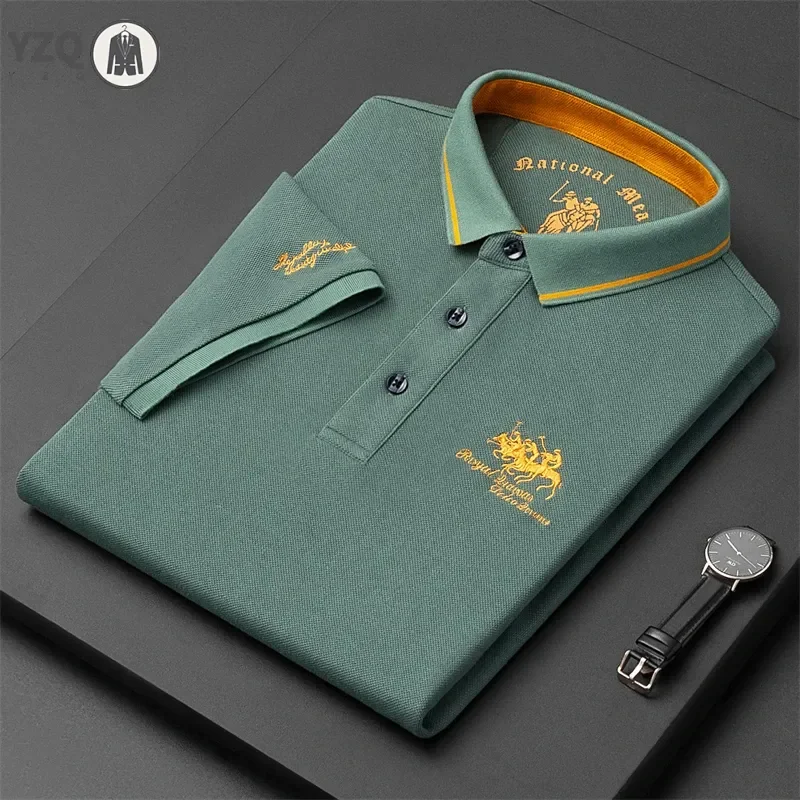 Men's Embroidered Casual Fashion Short Sleeved POLO Shirt Summer Comfortable Top image 3