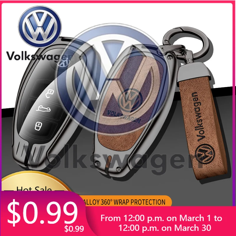 

2026 Hot Styling Mouldings For VW Volkswagen Jetta MK5 Golf Zinc Alloy Leather Car Key Case Cover Protector Shell For Volkswagen