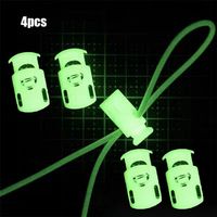 4pcs Luminous Plastic Cord Lock Stopper Toggle Clip Lanyard Fastener Outdoor Bag Backpack Garment Shoelace Accessories