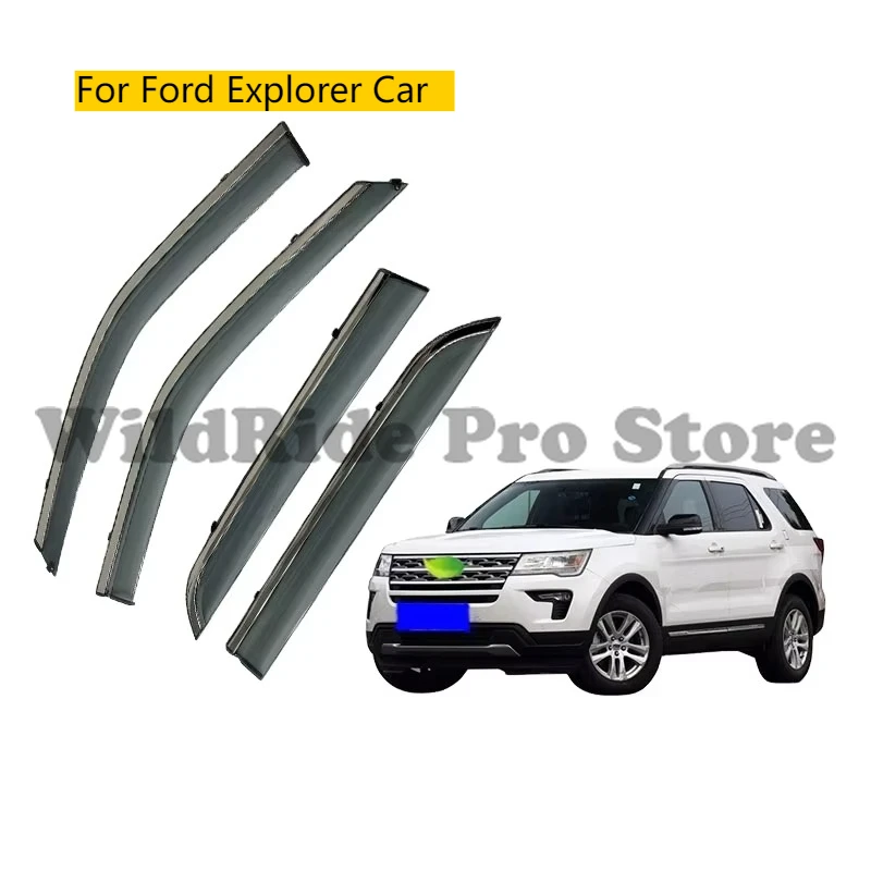 Protector contra la lluvia para Ford Explorer, Deflector de puerta de coche, visera de ventilación solar, protector meteorológico, Deflector de ventana lateral