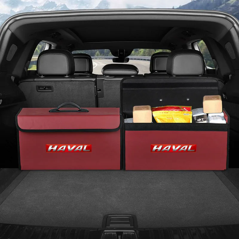 Car Trunk Storage Bag Leather Camping Box Collapsible For Great Wall Haval F7 H6 H2 H3 H5 H7 H8 H9 M4 F7X F7H H2S Jolion