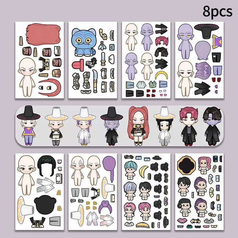 ملصقات Kpop Huntri/x Demon Hunters DIY مجموعة الديكور الجمالي للأطفال ملصقات عيد الميلاد هدية الكريسماس