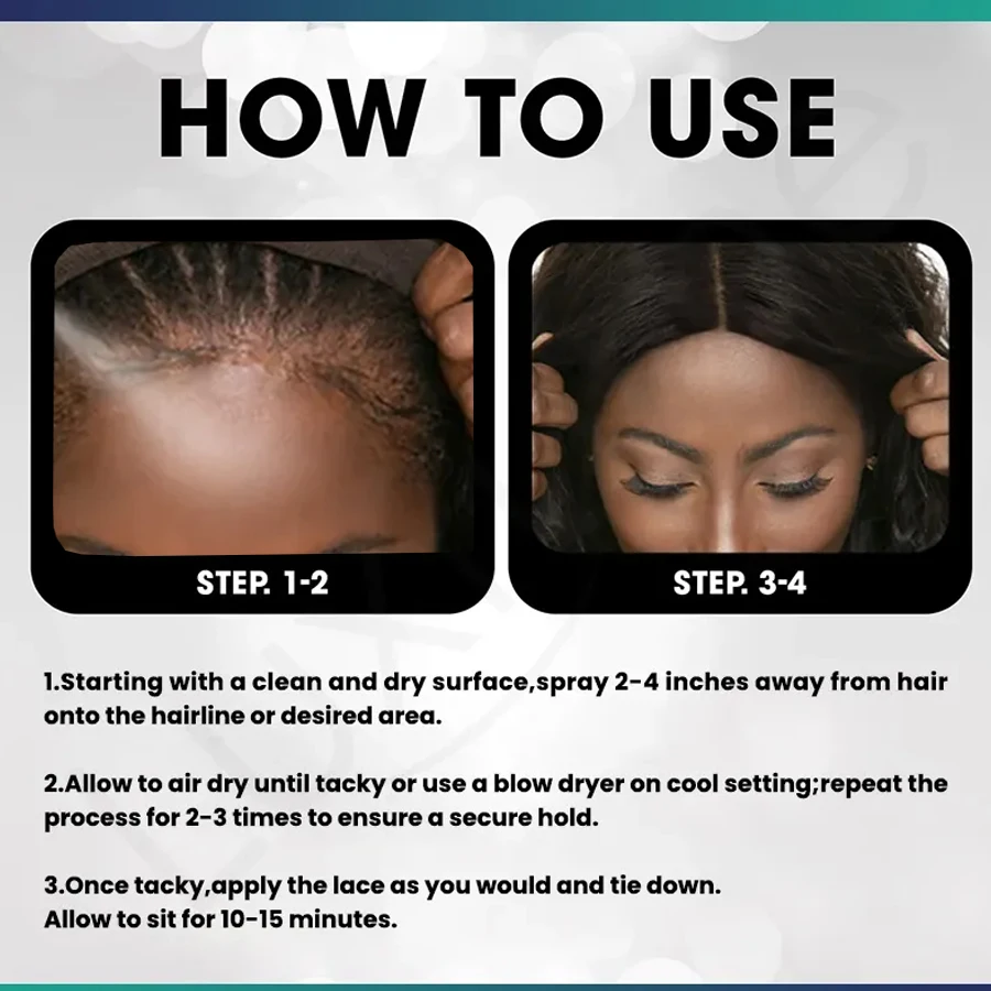 Lace Melting Spray, Lace Wig Melting Spray ,Strong Natural Finishing Hold, Wig Melting Spray & Hair Adhesive for Wigs image 6