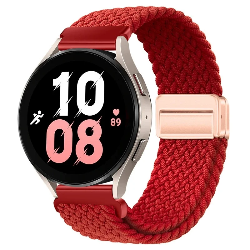 20mm 22mm magnetische armband voor Samsung Galaxy Watch 7/6/Classic/5/4/3 gevlochten lus nylon band voor Huawei Watch 4/3/GT 5 4 band