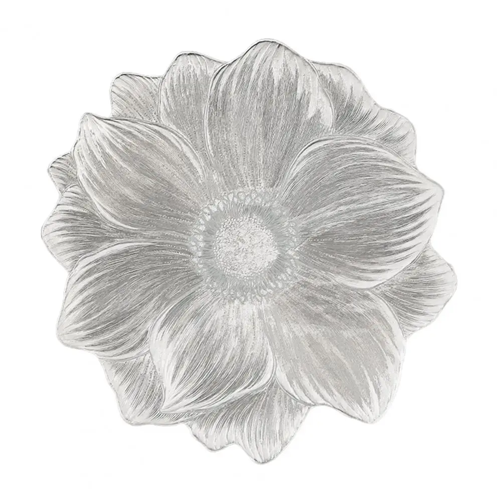 

Wipeable Place Mats Elegant Flower Pvc Placemats for Dining Table Set Round Vinyl Place Mats for Kitchen Holiday for Christmas
