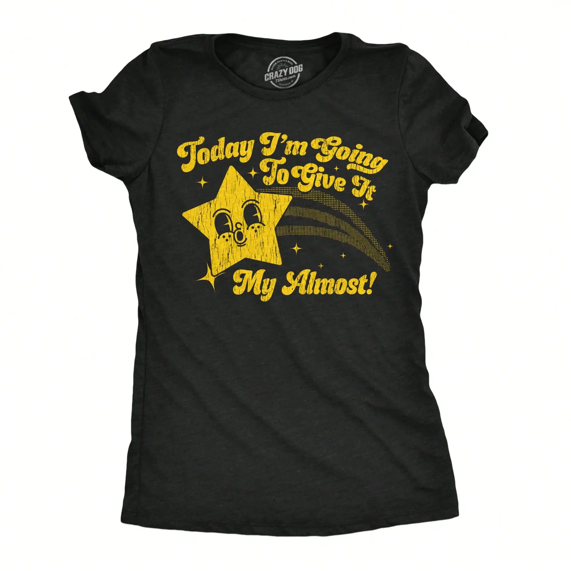 

Women's Vintage-Style Sarcastic Graphic Tee with Star Print