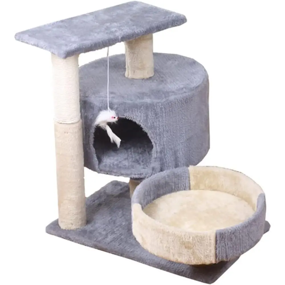 

Compact Cat Climbing Platform with Jumping and Scratching Columns, Ideal for Small Cats and Pet Toys