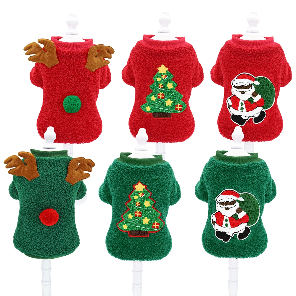 Christmas Dog Clothes T-shirt Cute Puppy Cat Christmas Clothes Costume New Year Pet Clothing Outfit For Chihuahua Yorkshire