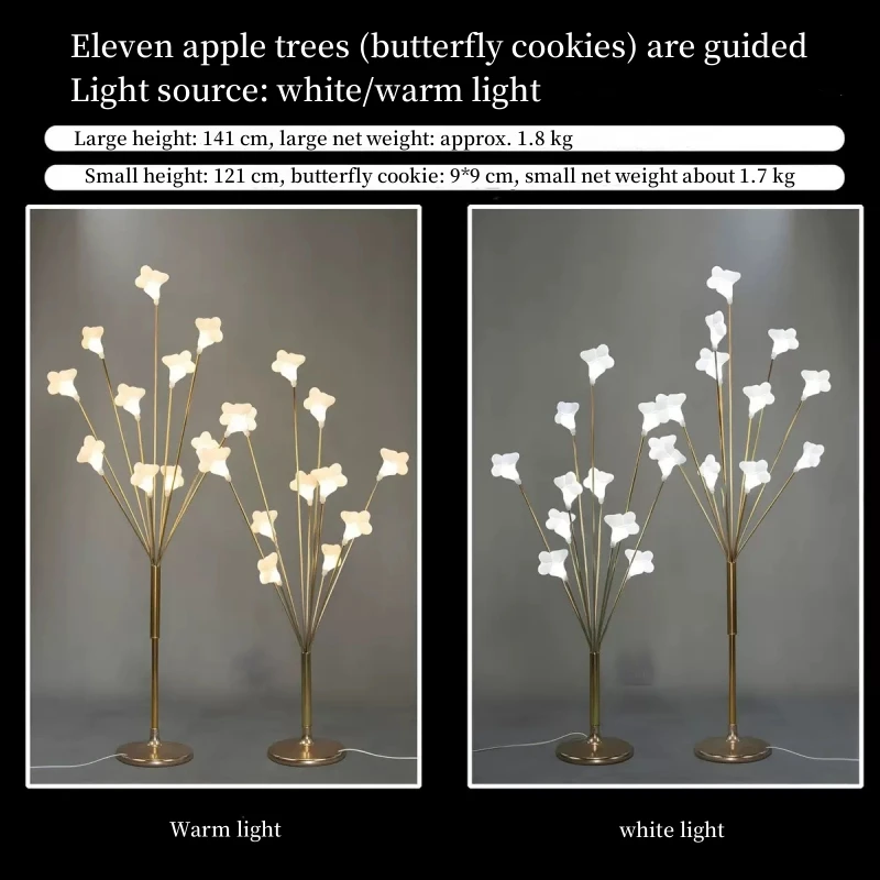 

Wedding Celebration Decorative Lights Background Decorations Props Galvanized Iron art Glowing Happy Apple Tree Road Lights
