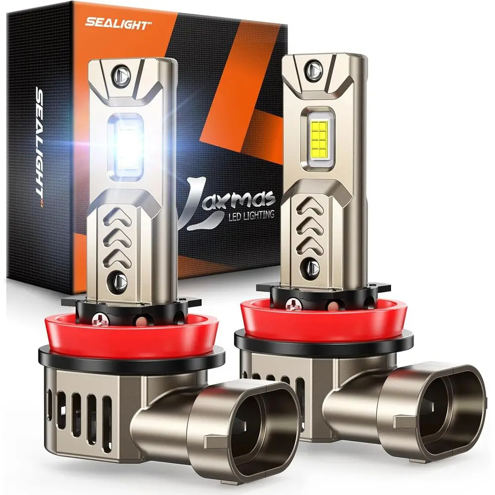 

H11/H8/H9/H16 LED Fog Lights, 45000LM Super Bright, 6500K, 1:1 Mini Size, Plug and Play, Cooling Fan, Pack of 2