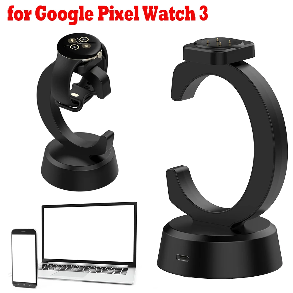 Magnetic Charge Station Base with USB Type-C Charging Cable Base Charger Charging Stand for Google Pixel Watch 3 41MM 45MM