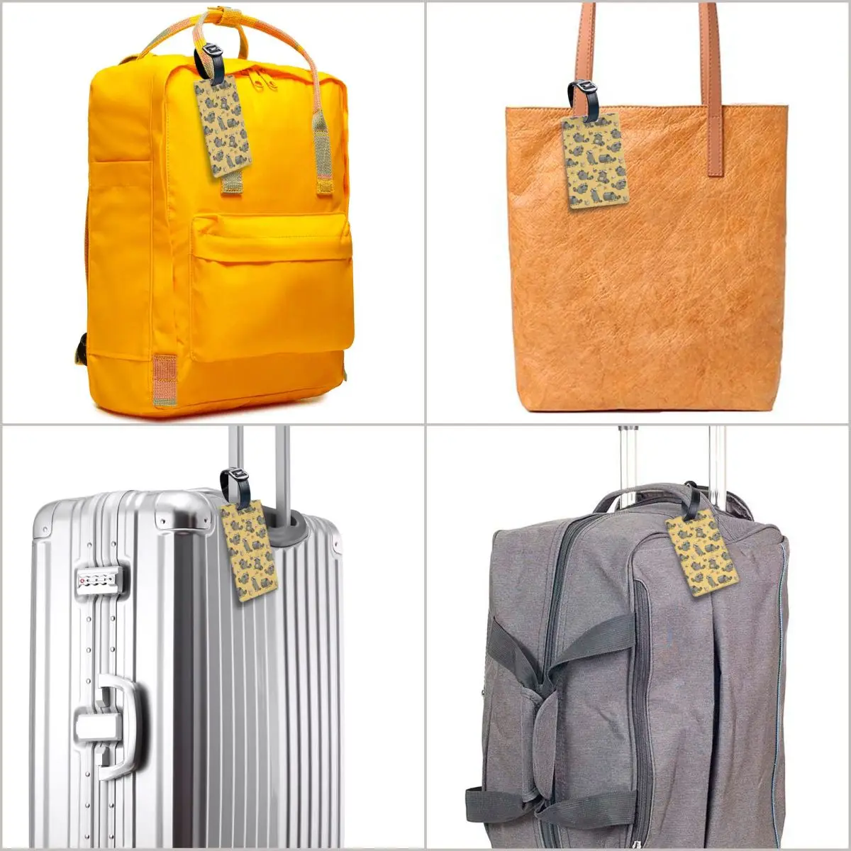 Étiquette de bagage de ratons laveurs en cascade personnalisée pour les valises, étiquettes de bagages, couverture de confidentialité, étiquette d'identification, poubelle de mode