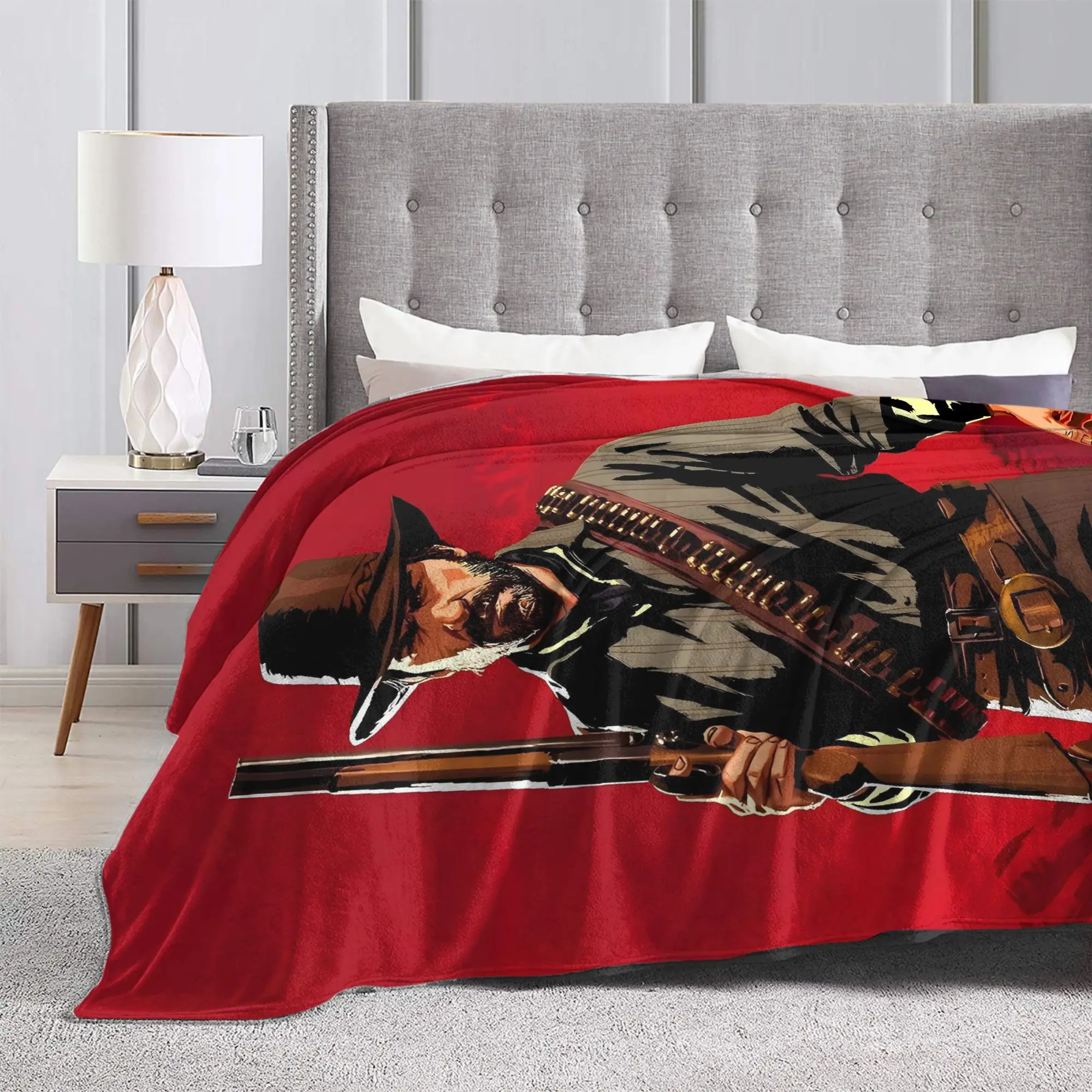 آرثر مورغان RDR 2 بطانية السفر الفانيلا الفراش يلقي للخارجية سوبر لينة مخصصة جودة المفرش هدية عيد ميلاد #3