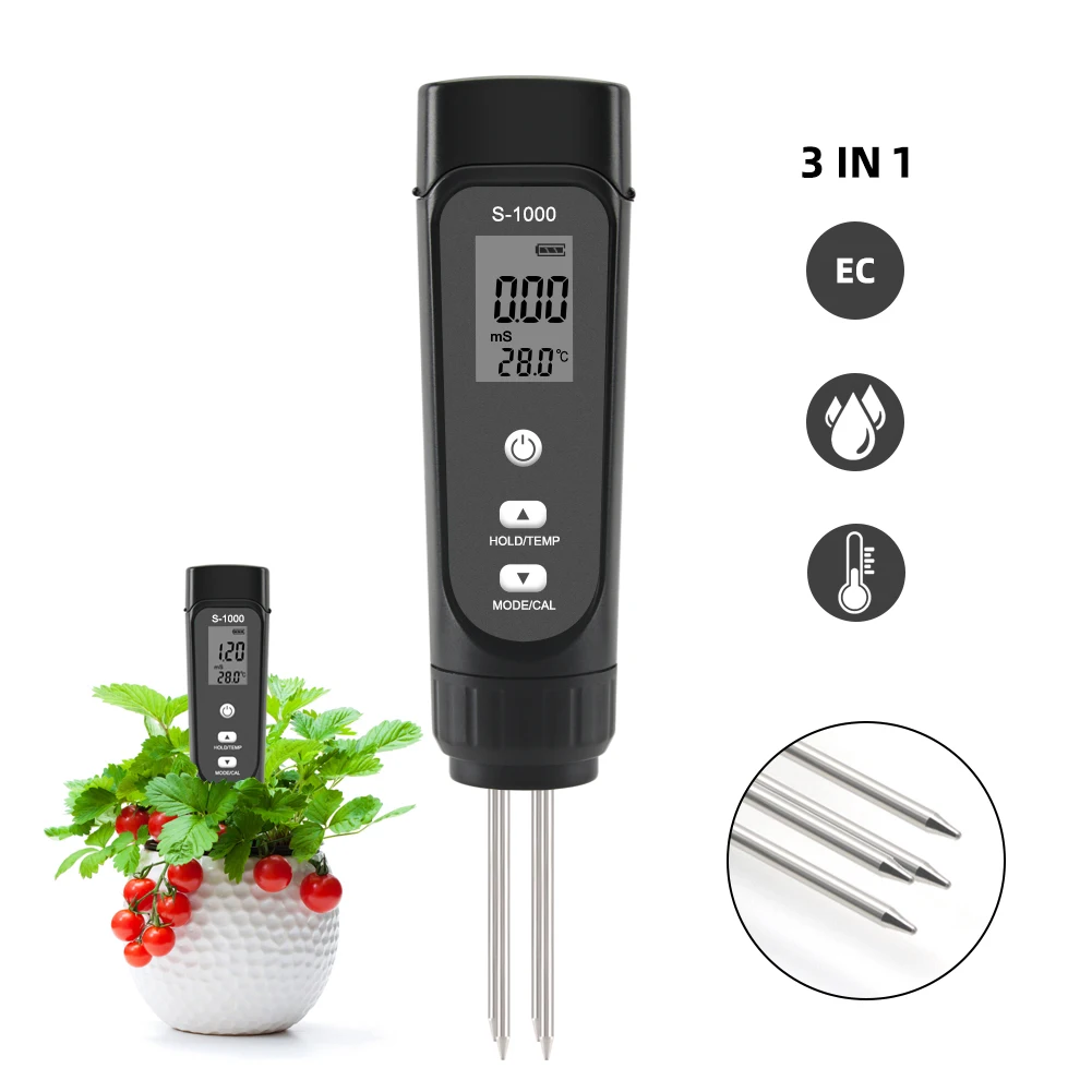 

Digital Soil EC Moisture Temperature Meter Soil Tester