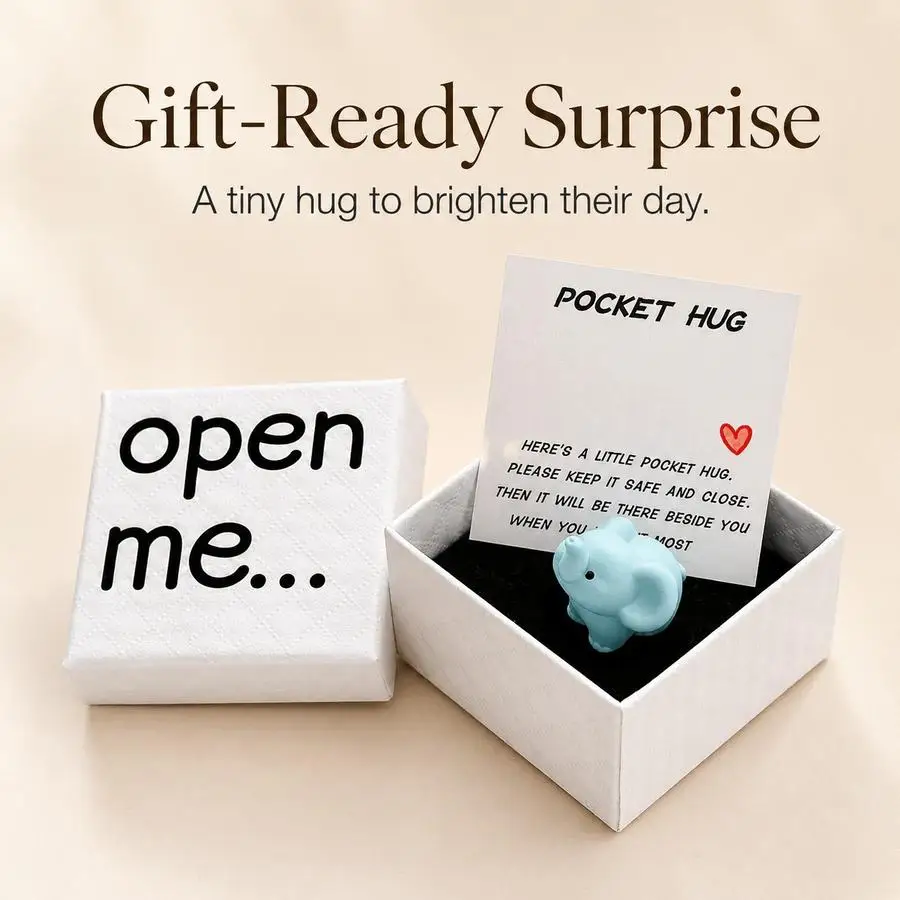 1/5/10/20/50/100pcs Box Cute Elephant Open Me Surprise Box, Heartwarming Gift Packaging Box - with Mini Greeting Card, Little El