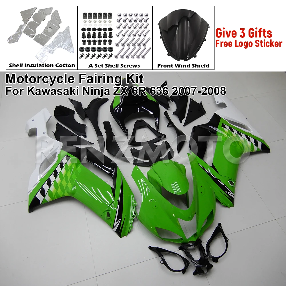 New ABS Plastic Shell Motorcycle Fairing Kit for Kawasaki Ninja ZX-6R 636 ZX6R 2007 2008 07 08 custom colour RZMT